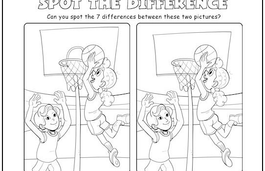 Basketball Spot the Difference Picture Puzzle