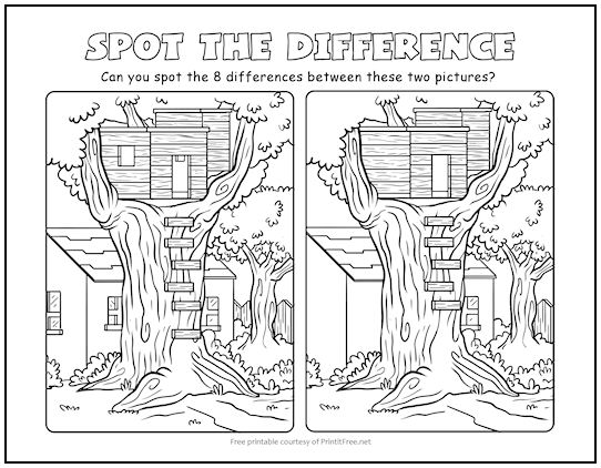 Treehouse Spot the Difference Picture Puzzle