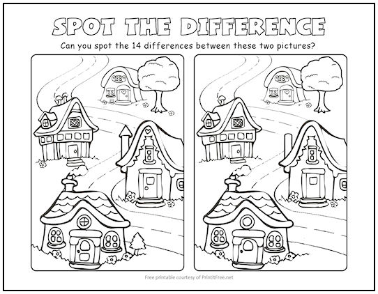 Village Spot the Difference Picture Puzzle