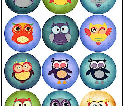 Whimsical Owls 2-1/4″ Fridge Magnet Designs