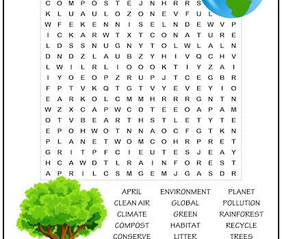 Earth Day Word Search Puzzle