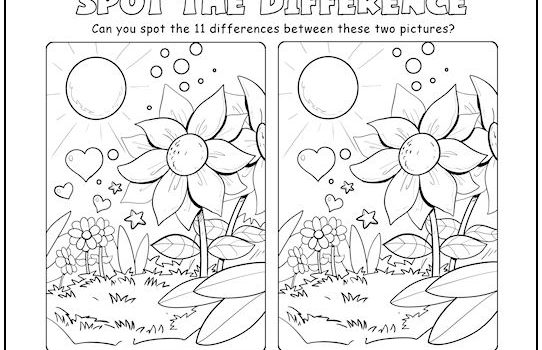 Flower Garden Spot the Difference Picture Puzzle