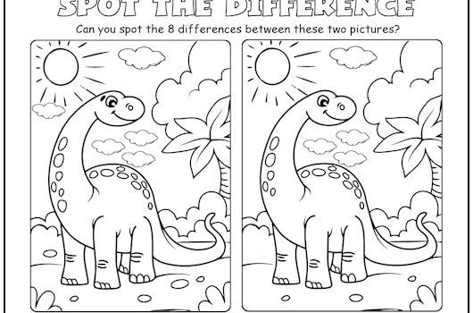 Dinosaur Spot the Difference Picture Puzzle