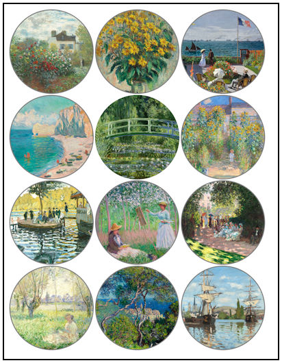 Claude Monet 2-1/4" Fridge Magnet Designs