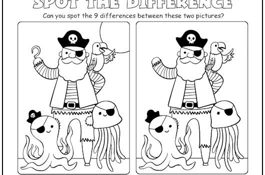 Pirate Spot the Difference Picture Puzzle