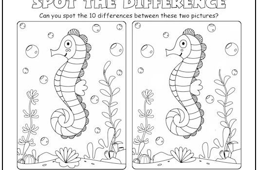 Seahorse Spot the Difference Picture Puzzle