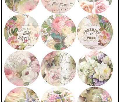 Shabby Chic Floral 2-1/4″ Fridge Magnet Designs Shabby Chic Floral 2-1/4" Fridge Magnet Designs