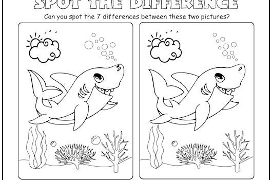 Shark at Sea Spot the Difference Picture Puzzle