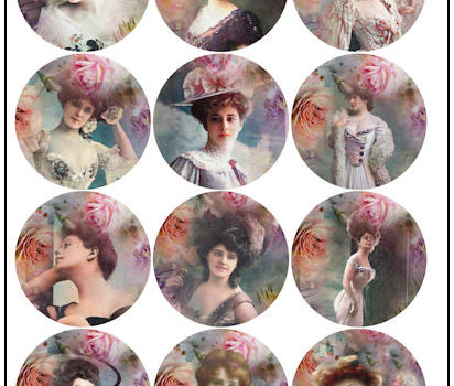 Victorian Ladies 2-1/4″ Fridge Magnet Designs