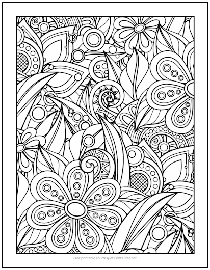 Abstract Garden Coloring Page