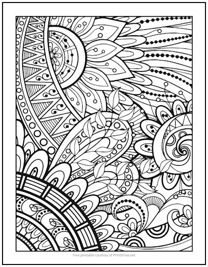 Feathered Abstract Coloring Page