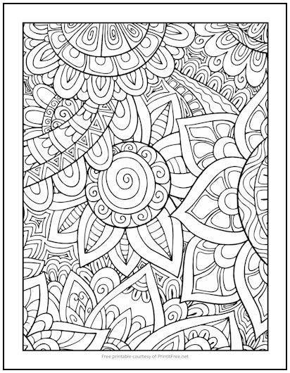 Flowers in the Sun Coloring Page | Print it Free