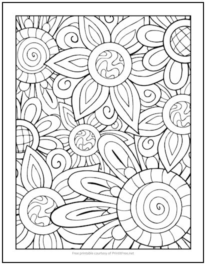 Floral Layers Coloring Page