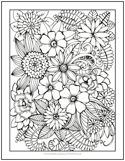 Flower Medley Coloring Page
