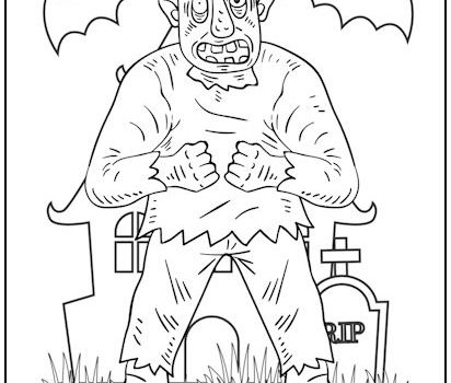 Frankenstein’s Monster Halloween Coloring Page