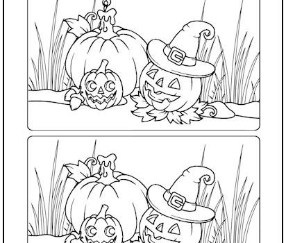 Smiling Pumpkins Spot the Difference Picture Puzzle