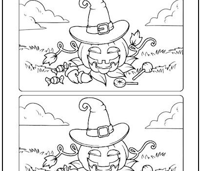 Halloween Pumpkin Spot the Difference Picture Puzzle Halloween Pumpkin Spot the Difference Picture Puzzle