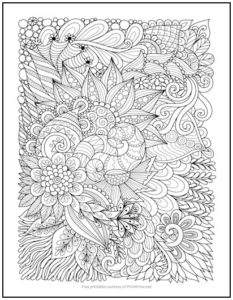Underwater Floral Coloring Page | Print it Free