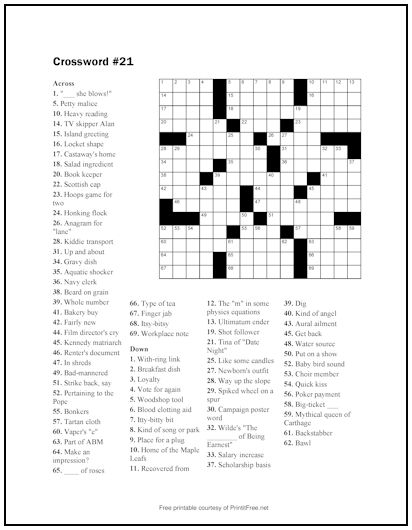 Crossword Puzzle #21