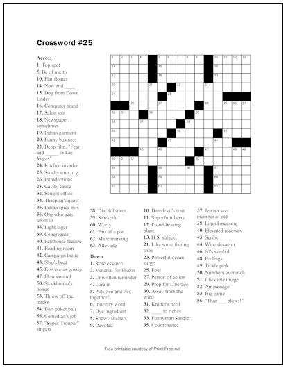 Crossword Puzzle #25