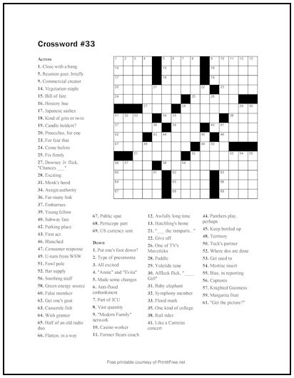 Crossword Puzzle #33