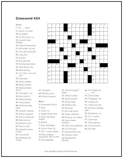 Crossword Puzzle #34