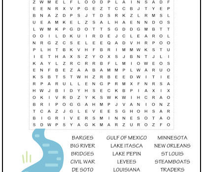 Mississippi River Word Search Puzzle