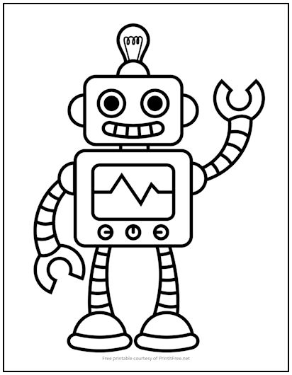 Retro Robot Coloring Page