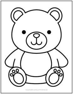 Teddy Bear Coloring Page | Print it Free