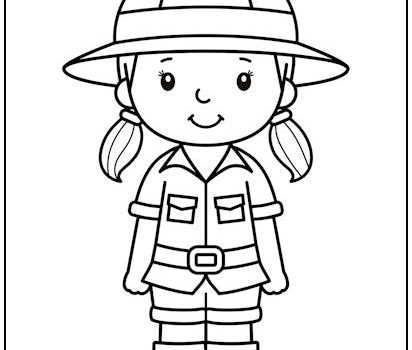 Zookeeper Girl Coloring Page Zookeeper Girl Coloring Page