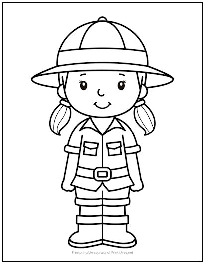 Zookeeper Girl Coloring Page