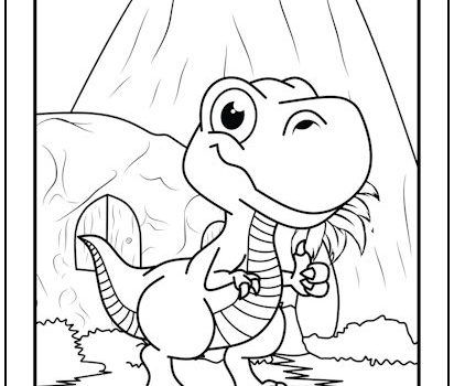 Baby T-Rex Dinosaur Coloring Page