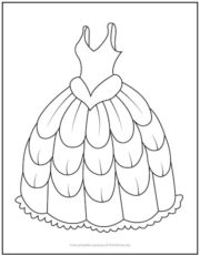 Fancy Ball Gown Coloring Page | Print it Free