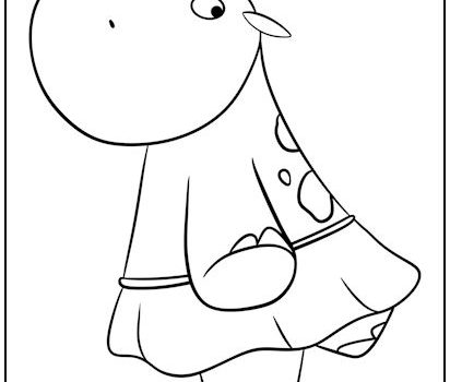 Dancing Ballerina Hippo Coloring Page
