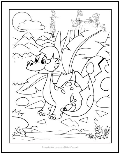 New Baby Dinosaur Coloring Page