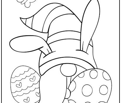 Easter Gnome Coloring Page