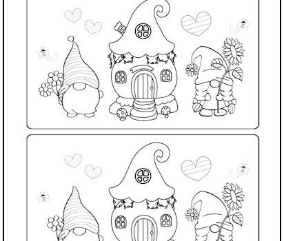 Two Gnomes Spot the Difference Picture Puzzle Two Gnomes Spot the Difference Picture Puzzle