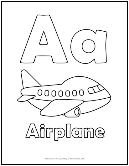 Alphabet Letter "A" Coloring Page