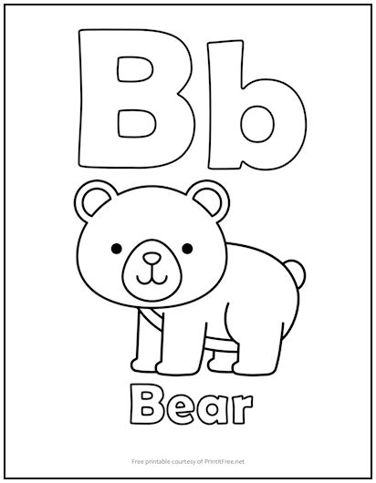 Alphabet Letter "B" Coloring Page