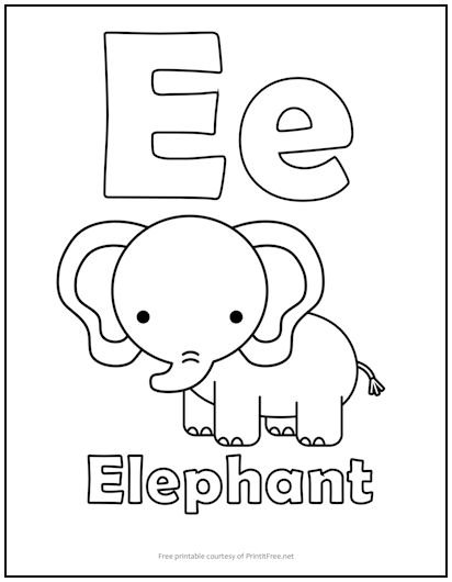 Alphabet Letter "E" Coloring Page
