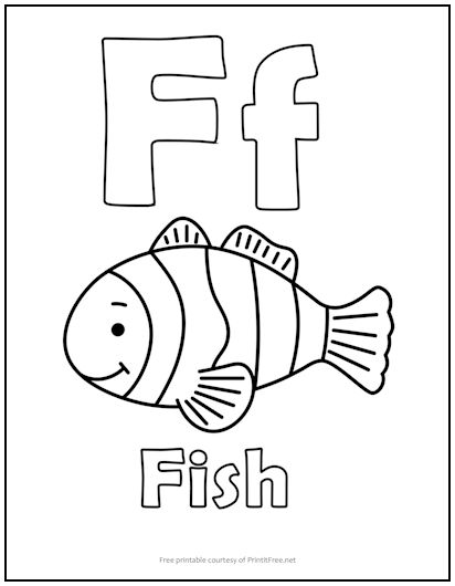 Alphabet Letter "F" Coloring Page