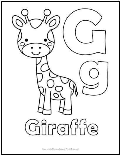 Alphabet Letter "G" Coloring Page