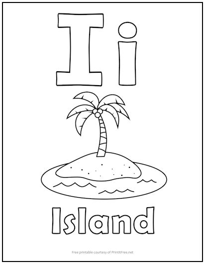 Alphabet Letter "I" Coloring Page
