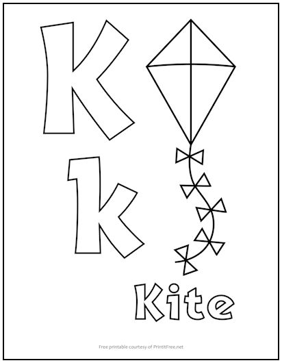 Alphabet Letter "K" Coloring Page