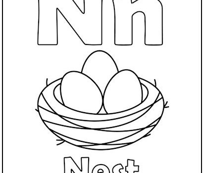 Alphabet Letter “N” Coloring Page