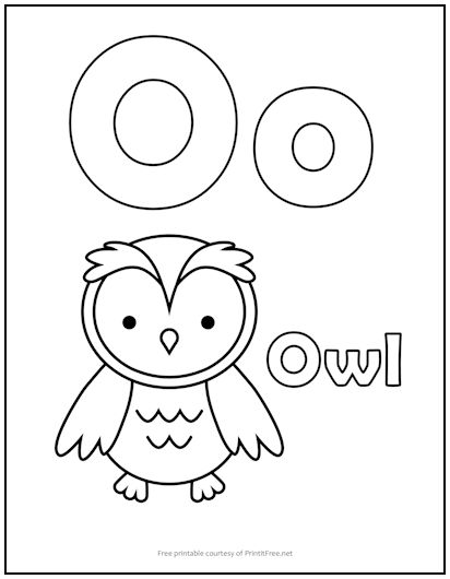 Alphabet Letter "O" Coloring Page