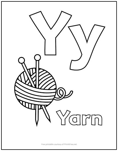 Alphabet Letter "Y" Coloring Page