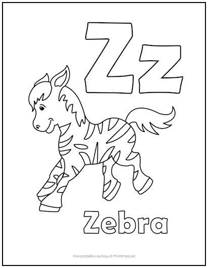 Alphabet Letter "Z" Coloring Page