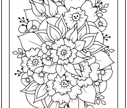 Beautiful Flower Corsage Coloring Page Beautiful Flower Corsage Coloring Page