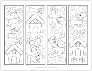 Dog Bookmarks to Color | Print it Free